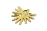 Brass Sun Charm, Raw Brass Sunshine Charms With 1 Loop, Pendants, Earrings (29x28x2mm) N0719