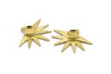 Brass Sun Charm, Raw Brass Sunshine Charms With 1 Loop, Pendants, Earrings (34x26x0.80mm) N0721