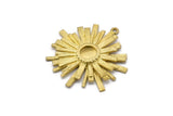 Brass Sun Charm, Raw Brass Sunshine Charms With 1 Loop, Pendants, Earrings (32x35mm) N0722
