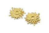 Brass Sun Charm, Raw Brass Sunshine Charms With 1 Loop, Pendants, Earrings (32x35mm) N0722