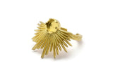 Brass Ring Settings, Raw Brass Adjustable Sunlight Rings - Pad Size 6mm N0731