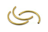 Brass Noodle Tubes - Raw Brass Semi Circle Curved Tube Beads (3.5x55mm) D0265