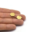 Brass Honeycomb Charm, 50 Raw Brass Hexagon Stamping Blank Tag Charms (12.5x0.60mm) A0906