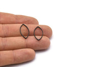 Black Marquise Ring , 50 Oxidized Brass Black Marquise Ring, Connector, Charms  (11x22x0.90mm) D0042 S478