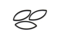 Black Marquise Ring , 50 Oxidized Brass Black Marquise Ring, Connector, Charms  (11x22x0.90mm) D0042 S478