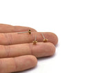 Brass Star Earring, 12 Raw Brass Star Stud Earrings (5mm) D1452