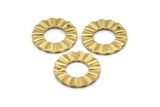 Brass Ring Charm, 12 Raw Brass Wavy Round Charm Earrings With 1 Hole, Findings (18x1mm) D889