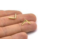 Earring Studs, 10 Raw Brass -  Geometric Stud Earrings - Brass Earrings - Earrings (16x8x1.5mm) N1419