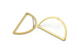 Semi Circle Earring, 8 Raw Brass Semi Circle Stud Earrings (30x15x1.2mm) Bs 1173 A1361