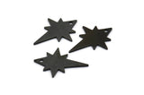 Black Pole Star Charm, 10 Oxidized Black Brass, Black Charms, Black Pole Star Charms With 1 Hole (20x15x0.80mm) M02481
