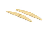 Brass Stick Charm, 12 Textured Raw Brass Stick Connectors With 2 Holes, Findings (43.5x5.5x1mm) D1536