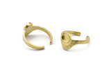 Brass Ring Settings, Raw Brass Adjustable Sunrise Rings - Pad Size 6mm N0737