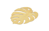 Gold Monstera Charm, 1 Gold Plated Brass Monstera Leaf Charm With 1 Loop, Finding (61x54x0.30mm) D1673