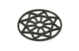 Siyah Mandala Tılsımı, 2 Dokulu Oksitlenmiş Siyah Pirinç Mandala Tılsımı, Kolye Uçları, Bulgular (37 mm) V096