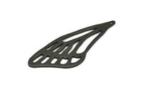 Siyah Kanat Tılsımı, 2 Döngülü 2 Oksitlenmiş Siyah Pirinç Kanat Tılsımı (52x22x1mm) V097