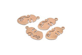 Rose Gold Face Charm, 8 Rose Gold Plated Brass Face Charms With 1 Loop, Charms, Pendants (20x11x0.60mm) D0608 Q0732