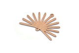 Rose Gold Sun Charm, 4 Textured Rose Gold Plated Brass Sun Charms With 2 Loops (22x30x0.80mm) M02275