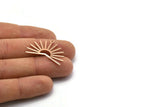 Rose Gold Sun Charm, 4 Rose Gold Plated Brass Sun Charms With 1 Loop (22x30x0.80mm) M02278