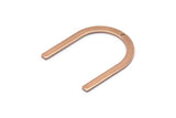 Rose Gold U Shape Charm, 4 Rose Gold Plated Brass U Shaped Charms With 1 Hole (30x25x0.80mm) M02102