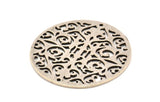 Silver Mandala Charm, Antique Silver Plated Brass Textured Mandala Charms, Earrings, Pendants, Findings (37mm) V124