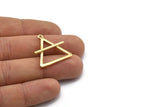 Brass Element Charm, 2 Raw Brass Air Element Symbol Charms With 1 Loop (26x25mm) N1972
