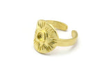 Brass Royal Ring, Raw Brass Royal Rings With 1 Stone Settings - Pad Size 4mm N1991