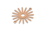 Rose Gold Sun Charm, 4 Rose Gold Plated Brass Sun Connectors With 2 Loops, Pendants (29x25x0.80mm) M01641 Q0891