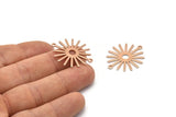 Rose Gold Sun Charm, 4 Rose Gold Plated Brass Sun Connectors With 2 Loops, Pendants (29x25x0.80mm) M01641 Q0891