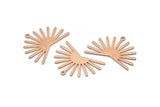 Rose Gold Sun Charm, 4 Textured Rose Gold Plated Brass Sun Charms With 1 Loop (22x30x0.80mm) M02269
