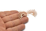 Rose Gold Sun Charm, 4 Textured Rose Gold Plated Brass Sun Charms With 1 Loop (22x30x0.80mm) M02279