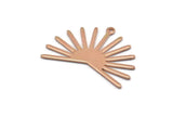 Rose Gold Sun Charm, 4 Rose Gold Plated Brass Sun Charms With 1 Loop (22x30x0.80mm) M02268