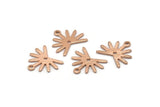 Rose Gold Sun Charm, 6 Textured Rose Gold Plated Brass Sun Charms With 1 Loop And 1 Hole (13x15x0.80mm) M02261 H0919