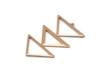 Rose Gold Triangle Charm, 2 Rose Gold Plated Brass Triangle Charms With 1 Loop (47x30x1mm) M01806