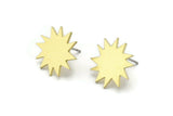 Brass Boom Earring, 8 Raw Brass Explosion Shaped Stud Earrings (16x17x0.80mm) A2637