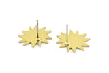 Brass Boom Earring, 8 Raw Brass Explosion Shaped Stud Earrings (16x17x0.80mm) A2637