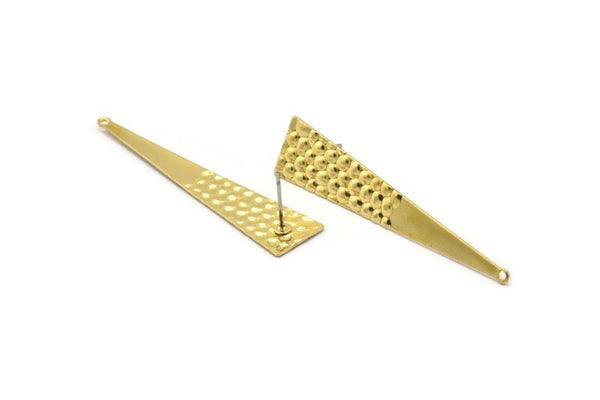 Brass Triangle Earring, 8 Raw Brass Triangle Stud Earrings With 1 Loop, Earrings, Findings (50x11x0.60mm) D948 A1332