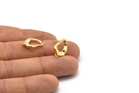 Gold Earring Post, 4 Gold Plated Brass Drop Earring Posts With 1 Loop (16x11mm) D1307