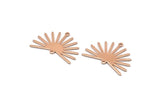 Rose Gold Sun Charm, 4 Rose Gold Plated Brass Sun Charms With 2 Loops (22x30x0.80mm) M02274