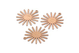 Rose Gold Sun Charm, 4 Textured Rose Gold Plated Brass Sun Charms With 1 Loop (27x0.80mm) A1723 M01653