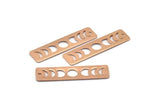 Rose Gold Rectangle Charm, 2 Rose Gold Plated Brass Moon Phases Charms With 1 Hole, Stamping Blanks (40x10x0.80mm) M01998 H0950