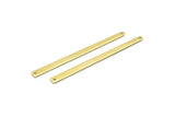Brass Rectangle Charm, Raw Brass Rectangle Charms With 2 Holes, Stamping Blanks, Necklace Charm