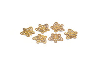 Brass Butterfly Charm, 100 Raw Brass Butterfly Charms (8x9mm) Y221