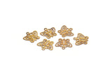 Brass Butterfly Charm, 100 Raw Brass Butterfly Charms (8x9mm) Y221