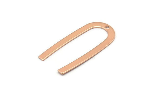 Gül Altın Geometrik Charm, 1 Delikli 6 Gül Altın Kaplama Pirinç U Şeklinde Kolye, Charmlar, Bulgular (27x13x0,50 mm) E019 Q0494