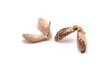 Rose Gold Maple Seed Earring, 2 Rose Gold Plated Brass Maple Seed Stud Earrings, Findings (27x16mm) N1603