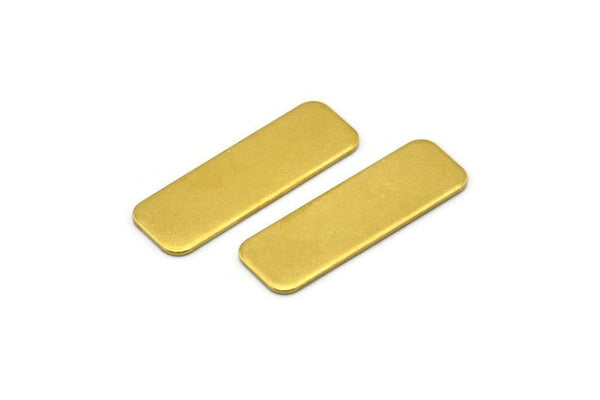 Brass Rectangle Blank, 12 Raw Huge Brass Rectangle Stamping Blanks (30x10x0.80mm) D0254