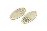 Silver Oval Charm, 8 Antique Silver Plated Brass Oval Charms With 1 Hole, Pendants, Earrings, Findings (29.5x15x0.80mm) D985