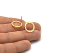 Gold Circle Earring, 4 Gold Plated Brass Roman Numerals Stud Earrings (16x1mm) BS 2176 A1190 Q0834