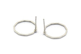 Silver Decagon Earring, 12 Antique Silver Plated Brass Decagon Stud Earrings (15x1mm) BS 1773 A1763