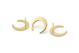 Altın Ay Küpe, 4 Altın Kaplama Pirinç Hilal Ay Küpe (18x4x1mm) D1295 A1312 H0138